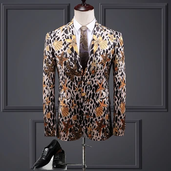 2019 Nov slog poslovnih tiskanje Jopiči za moške Obleke, Jopiči slim fit, Klasičen moški blazer moda visoke kakovosti Obleka velikost M-5XL