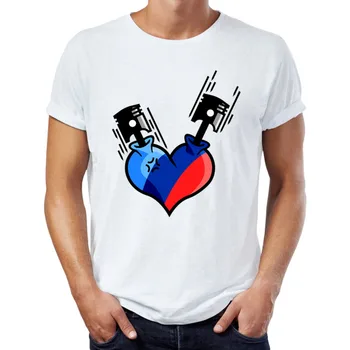 2019 Moda Vroče Nemčiji Avto Srce M3 M5 X5 I8 T-Shirt Moški T-Shirt Tee majica