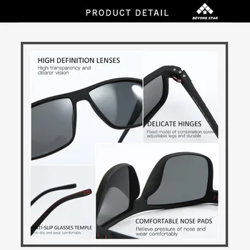 BEYONDSTAR Kvadratnih Modra Ogledalo Polarizirana sončna Očala Moške dodatki, Luksuzne blagovne Znamke sončna Očala odtenkih Za ženske Človek UV400 TR35800