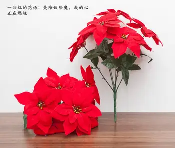 Dekorativne Rože Poinsettia cvet, Božič, žafranike, umetne rože, lončnica, dekoracijo, cvet design