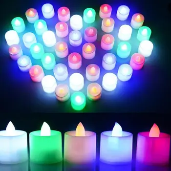 24pcs Multi-barvni LED Sveče Žarnice baterijsko Simulacije Utripajoče Barve, Plamen Luči Valentinovo, Praznik, Festival Dekor