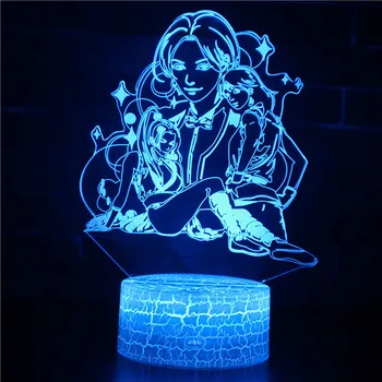 Noč LED Luči Novost 3D lučka Luštna Igrača Darilo 7 Barvo Abstraktni Umetnik Grafiko Risanke Vzdušje Lučka Za Otroke, Otroci Soba