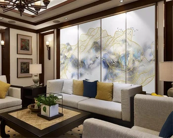 Beibehang velikosti po Meri Ustvarjalne povzetek oljno sliko pokrajine zlato tri-dimenzionalni linije ozadju de papel parede ozadje