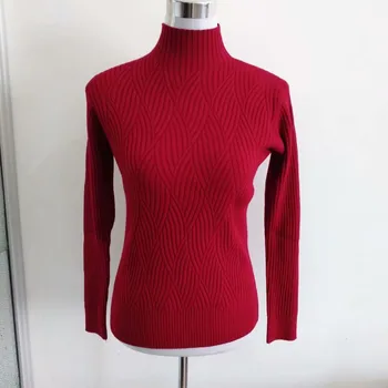 Visoki ovratnik pulover z modi debele barva, ki podpirajo toplo Elastična sila