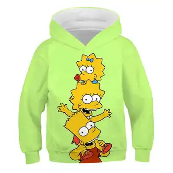 Baby Otroci Fant Dekle oblačila Hooded Risanke 3D Homer Simpson Hoodies Risanka Print Majica Vrhovi Jeseni, Pozimi Toplo prodajo Oblačil