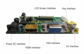 7 palčni LCD-Zaslon Visoke Ločljivosti Monitor, Oddaljeni Nadzor Voznik Odbor 2AV HDMI VGA Za Lattepanda,Raspberry Pi