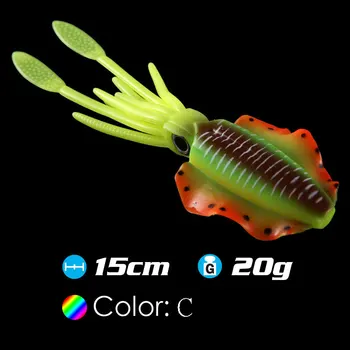 New 15CM 20G Simulation Realistic 3D Luminous Squid Bait Glow in Dark Fish Bait Fishing Lures XD88