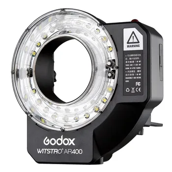 Godox AR400 400W Li-ionska Baterija LCD Panel Močan Makro LED Ring Flash Speedlite Video Luči Komplet za portret poroko photograp