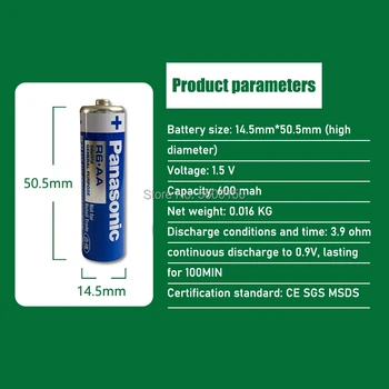 2pcs Panasonic R6 1,5 V Baterije AA Alkalne Baterije, Brez živega Srebra, Suhe Baterije Za Električne Igrače Svetilka Ura Miško