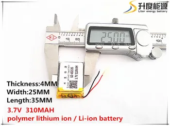 2pcs [SD] 3.7 V,310mAH,[402535] Polimer litij-ionska / Litij-ionska baterija za IGRAČE,MOČ BANKE,GPS,mp3,mp4,mobitel,zvočnike