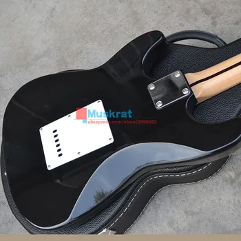Na zalogi !Električna kitara ST črni barvi javor vratu podporo po meri, Glasbila, brezplačna dostava kitara hardcase