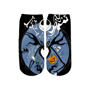 Tessffel Halloween Grozo Harajuku priložnostne Michael Myers jack skellington 3DPrint moški/ženska Bombaž Risanka smešno gleženj nogavice A4