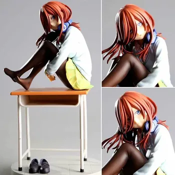 19 cm Na Quintessential Quintuplets Nakano Miku PVC Dejanje Slika Lepoto Desk Anime Dekle Slika Model Igrače Zbiranje Lutka Darilo