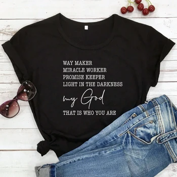 Pot Maker Miracle Worker Christian T-shirt redovnice Jezus Vere Tshirt Priložnostne Spolne Inspirativno Ponudbo Vrh Tee Majica