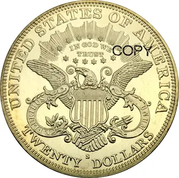 Združene države 1896 1896 s 20 Dolarjev Svobode Glavo Dvojni Orel z geslom DVAJSET DOLARJEV Medenina Kovinski Kopijo Kovancev
