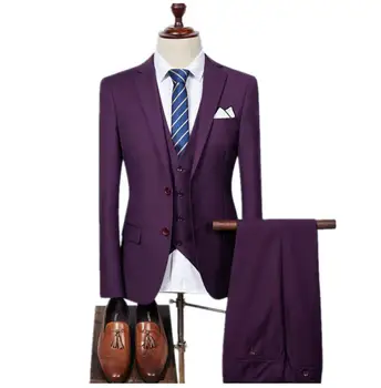 (Suknjič+Telovnik+Hlače)Moški, Slim Fit Obleke, moške Poročne Obleke, Hlače Z Poslovnih Mens Formalnih Nositi Visoke kakovosti moške priložnostne obleke