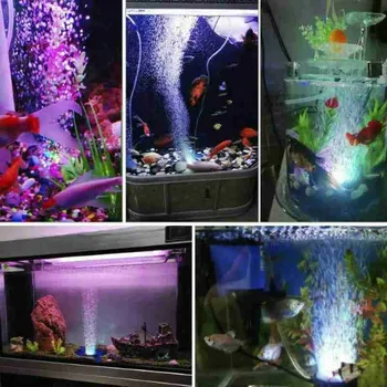 12 LED Mehurček Svetlobe Aquarium Fish Tank Zračne Zavese Disk Ribe Krog Kamna Bubble Tank Luči Akvarij O0U3