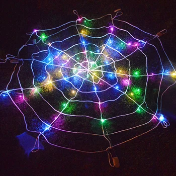 1PC Barva Svetilnosti Spider Web Halloween Duha Festival Temo Dekoracija Razsvetljava, Visoko kakovostnega Najlona Doma okrasnih Izdelkov