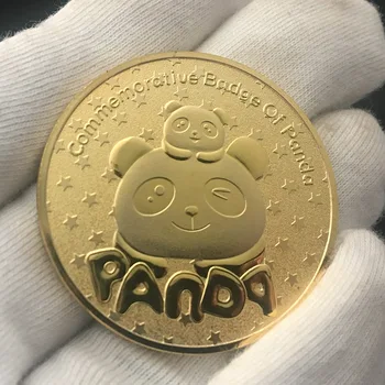 Kovanci Big Panda Baobao Kitajska Spominska Zbirka Art Darilo Črni in beli Medved Izziv Kovanec Zlato Srebro