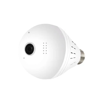 Mini IP Kamero 360-Stopinjski LED Luči 960P Brezžični Panoramski Home Security WiFi CCTV Fisheye Žarnica Svetilka Dva Načina Avdio
