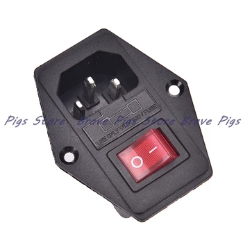 1pc AC 10A 250V Moški Vtičnice 3 Pin IEC320 C14 Vstopni Modul Vtiča Varovalka