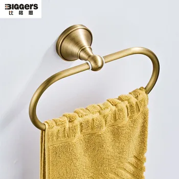 Brezplačna dostava Evropi slog Multi-barvni medenina kopalniške opreme brisačo obroč frotir imetnik Antično bronasto Gold black bronasto