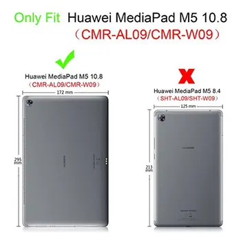 Za Huawei MediaPad M5 10.8 CRM-AL09 CRM-W09 Flip Zaščitna Primeru Funda Za Huawei MediaPad M5 10.8 Tablet PU Usnja Kritje Primera