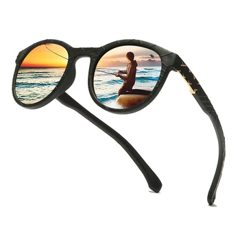Nov Krog Polarizirana sončna Očala Moških sončna Očala Moda Kvadratnih Črnega Okvirja Vožnje Potovanja UV400 Polarizirana Očala