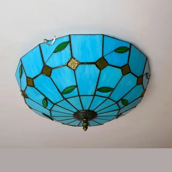 Ustvarjalne Modra Sredozemlju Letnik Tiffany Barvnega Stekla Oltarja Hodnik, Balkon Lobi Spalnica Stropne Razsvetljave