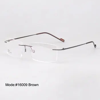 Čarobno JIng pomnilnik kovinski recept očala RX optičnih slik rimless kratkovidnost očala eyeglases za moške 16009