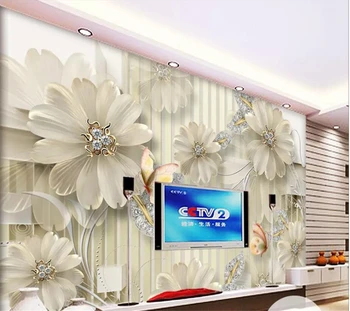 Beibehang ozadje po Meri 3D photo zidana stereo HD sodišče nakit diamantni cvet kavč v ozadju stene dnevne sobe 3d ozadje
