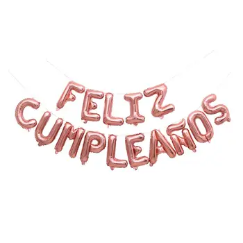 FELIZ CUMPLEANOS Pismo Folija Baloni Španija Happy Birthday Abeceda balonom, Rojstni dan Okraski Otroci Baby Tuš kroglice