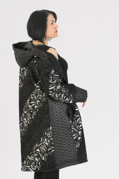 Ženski plašč 70942 novo sezono modni vroče Ženske parkas zadrgo elegantno jeseni oblog trak krzno plus velikost izdelana v Turčiji