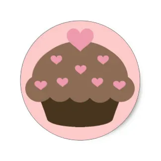 3.8 cm Čokolada Cupcake Ljubezen Nalepke