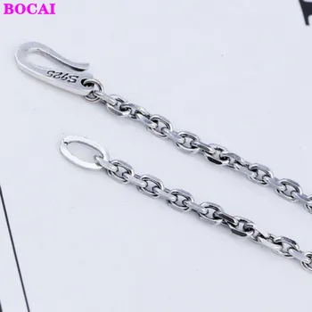 BOCAI s925 čisto srebrna ogrlica nekaj za moške in ženske ogrlice Tajski srebro ključnico verige preprosta osebnost neckalce