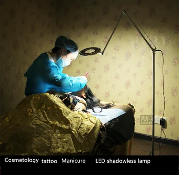 110-220V LED lepota obroč lučka za Manikuro hladno svetlobo shadowless lučka +lupo kirurške operacijske svetilke LED Talna svetilka