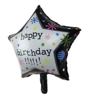 5pcs/nova 18-palčna pet opozoril star aluminija baloni Happy Birthday igrače za otroke rojstni dan dekoracijo balon na debelo