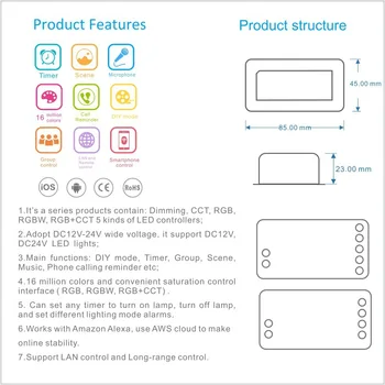 E-poslovanje eksplozije model WiF krmilnik LED enobarvni krmilnik Amazon Echo glasovni nadzor APP nadzor