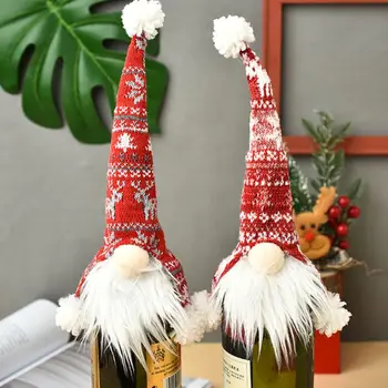 Božič Gnome Šampanjec, Rdeče Vino, Steklenica Pokrivalo Zajema Ročno Švedski Tomte Dekoracijo Počitnice Darilo