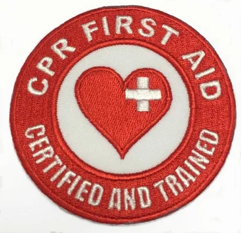 Po meri Vezene CPR Prve Pomoči Certified Usposobljeni Obliž Vezenih Železa Na Značko Aplicirano Dobrodošli, da meri svojo obliž