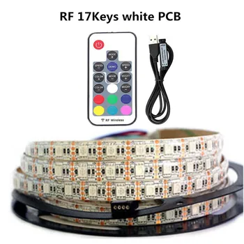 17Keys USB LED Luči 5V RGB LED Trak vodotesen 5050SMD 60LEDs/M luči led trakovi 1M 2M 3M 4M 5M za DIY TV lučka za osvetlitev ozadja