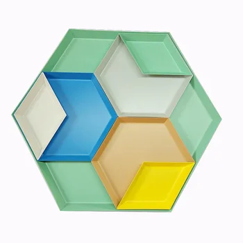Poligonske Sadje Ploščo, Kombinacija Shranjevanje Pladenj Geometrijske Diamond Kovinski Heksagonalna Nakit Ploščo