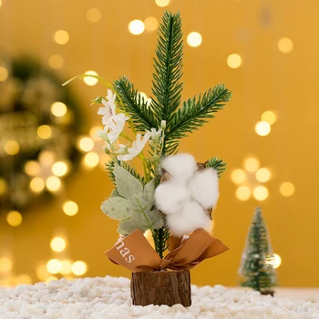 1pc 25 cm Simulacije Cedre Majhne Božična Drevesa Mini Borovega Igle XMAS Obleko Gor dodatna Oprema Mini Božični Okrasek