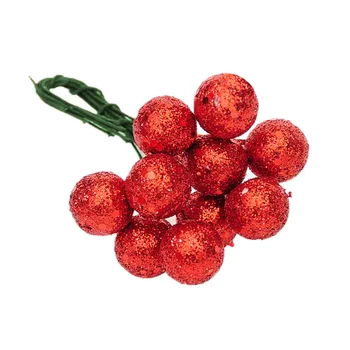 10Pcs/veliko Rdeče Iver Zlato Božič Visi Drevo Baubles Sadje Žogo Visi Kroglice Stranka Dekoracijo Ornament