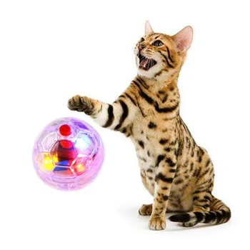 1Pcs LED Smešno Interaktivne Mačke Igrače Utripa Žogo Kuža Igranje Izdelkov Domače živali Najljubši Pribor Gumb Baterije*