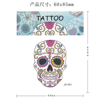 10-20pcs/set Pisane Pustne Skull Glave Začasni Tattoo Nalepka Otrok Odraslih Body Art Vodo Prenos Ponaredek Tatoo za Obraz