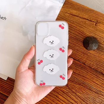 Lepe Češnje Pes Primeru Telefon za Apple iPhone 11 Pro Max Silikonski Drop-Dokazilo in Lahek Pokrov