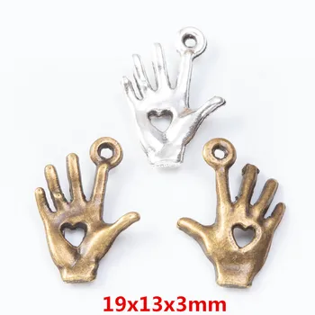 70 kosov retro kovinski cinkove zlitine Roko, obesek za DIY ročno izdelan nakit, ogrlico, zaradi česar 7564