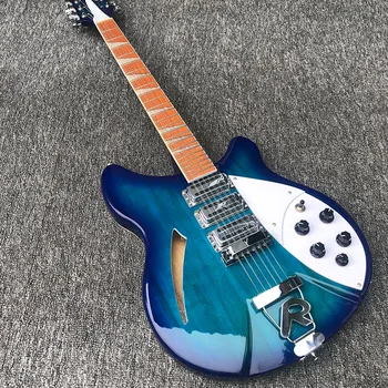 2020-string, ki po meri 12-string 360 električna kitara, modra, svetlo mahagoni fingerboard, napol prazen center, paket tovorni