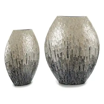 Vaza Sivo Blede učinek (18 x 44,5 x 40 cm)